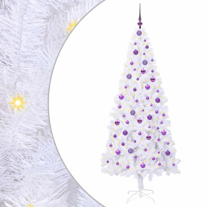 Künstlicher Weihnachtsbaum Weiß 210 cm PVC und Stahl
