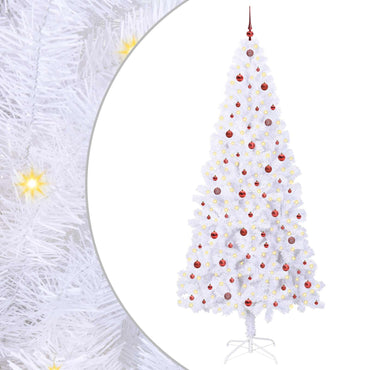 vidaXL Künstlicher Weihnachtsbaum Weiß 240 cm PVC und Stahl