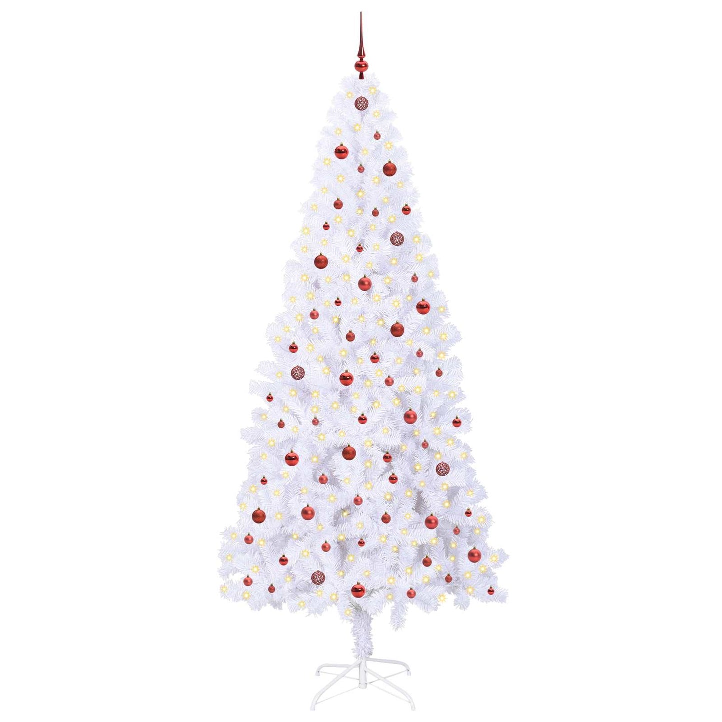 Künstlicher Weihnachtsbaum Weiß 240 cm PVC und Stahl