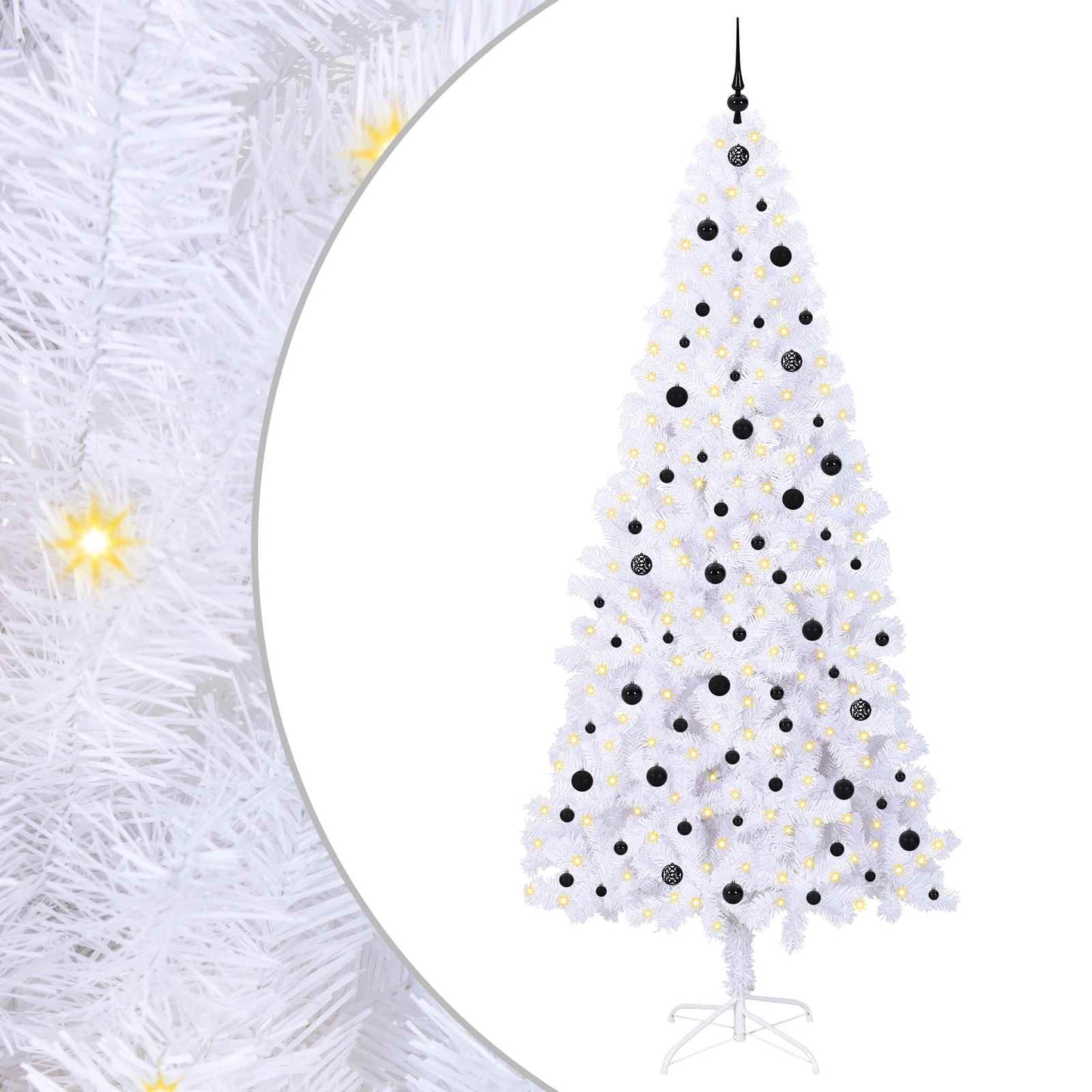 vidaXL Künstlicher Weihnachtsbaum Weiß 240 cm PVC und Stahl