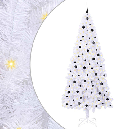 vidaXL Künstlicher Weihnachtsbaum Weiß 240 cm PVC und Stahl