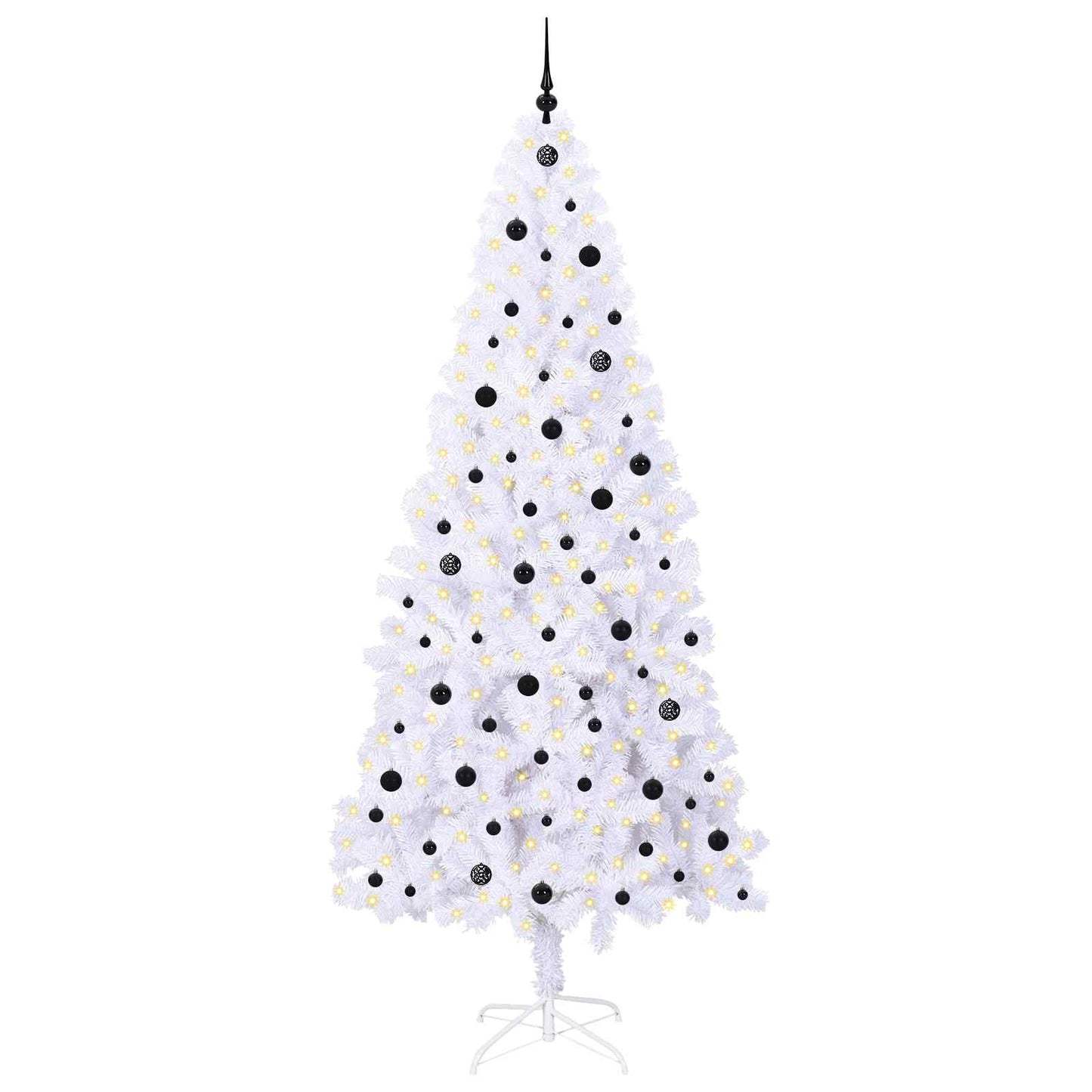 vidaXL Künstlicher Weihnachtsbaum Weiß 240 cm PVC und Stahl