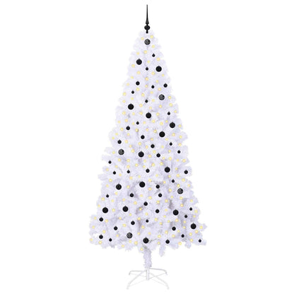 vidaXL Künstlicher Weihnachtsbaum Weiß 240 cm PVC und Stahl