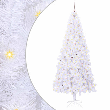 vidaXL Künstlicher Weihnachtsbaum Weiß 240 cm PVC und Stahl