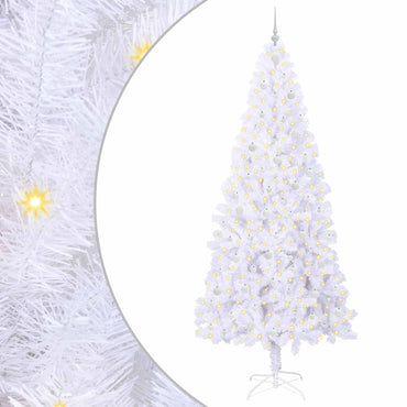 vidaXL Künstlicher Weihnachtsbaum Weiß 240 cm PVC und Stahl
