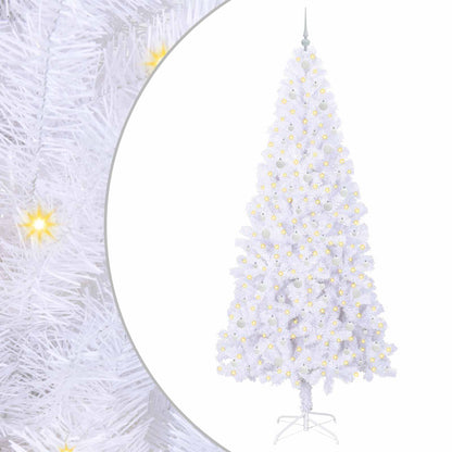 vidaXL Künstlicher Weihnachtsbaum Weiß 240 cm PVC und Stahl