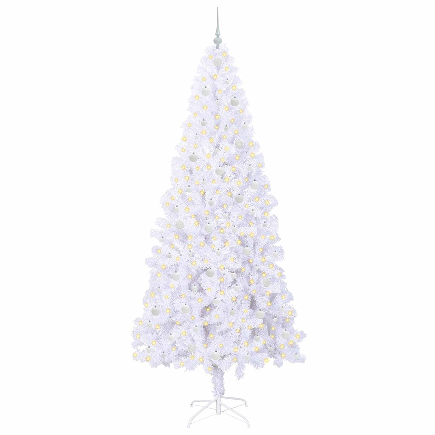 vidaXL Künstlicher Weihnachtsbaum Weiß 240 cm PVC und Stahl