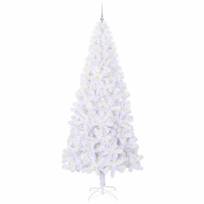 vidaXL Künstlicher Weihnachtsbaum Weiß 240 cm PVC und Stahl