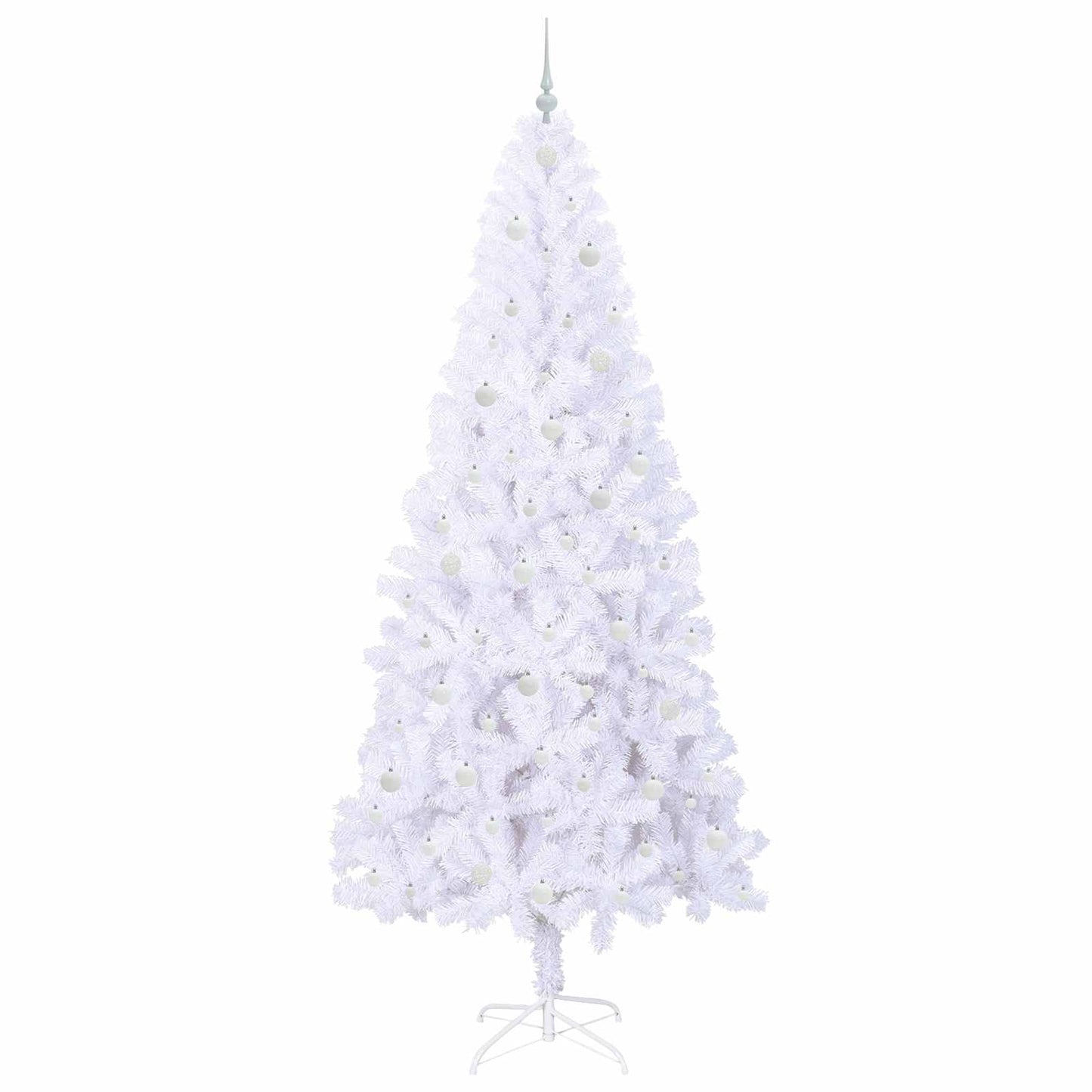 vidaXL Künstlicher Weihnachtsbaum Weiß 240 cm PVC und Stahl
