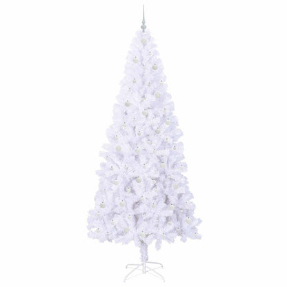 vidaXL Künstlicher Weihnachtsbaum Weiß 240 cm PVC und Stahl