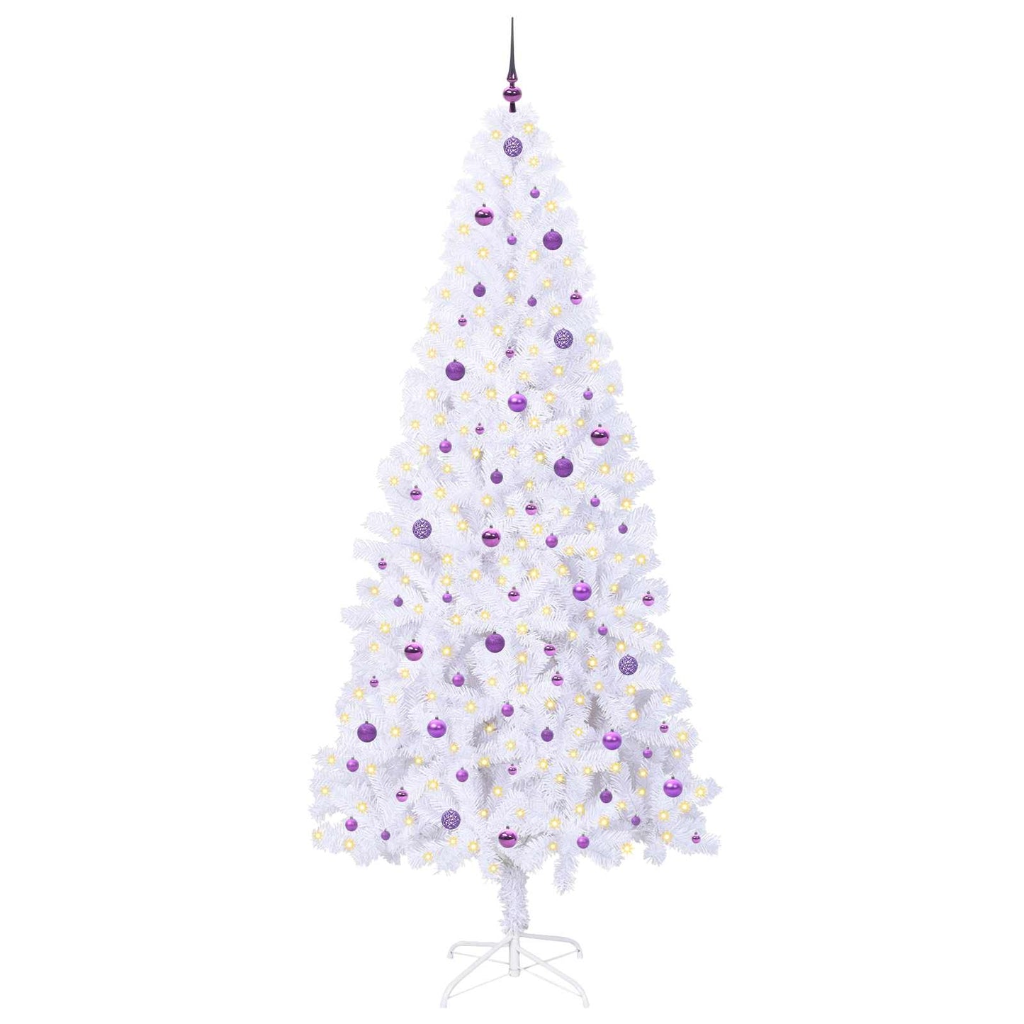 vidaXL Künstlicher Weihnachtsbaum Weiß 240 cm PVC und Stahl