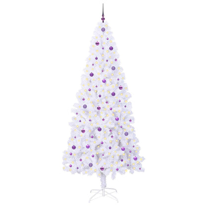 vidaXL Künstlicher Weihnachtsbaum Weiß 240 cm PVC und Stahl