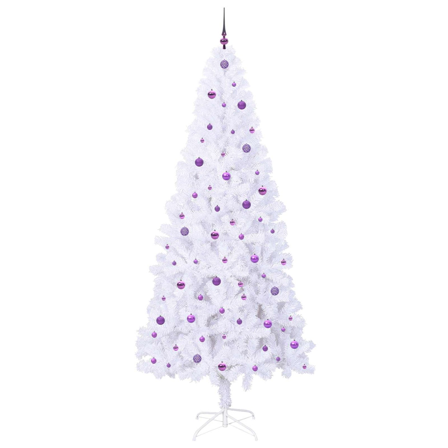 vidaXL Künstlicher Weihnachtsbaum Weiß 240 cm PVC und Stahl