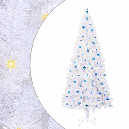 vidaXL Künstlicher Weihnachtsbaum Weiß 240 cm PVC und Stahl