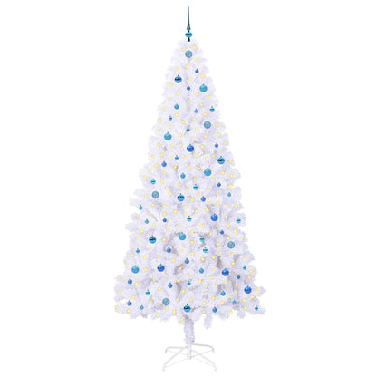 vidaXL Künstlicher Weihnachtsbaum Weiß 240 cm PVC und Stahl