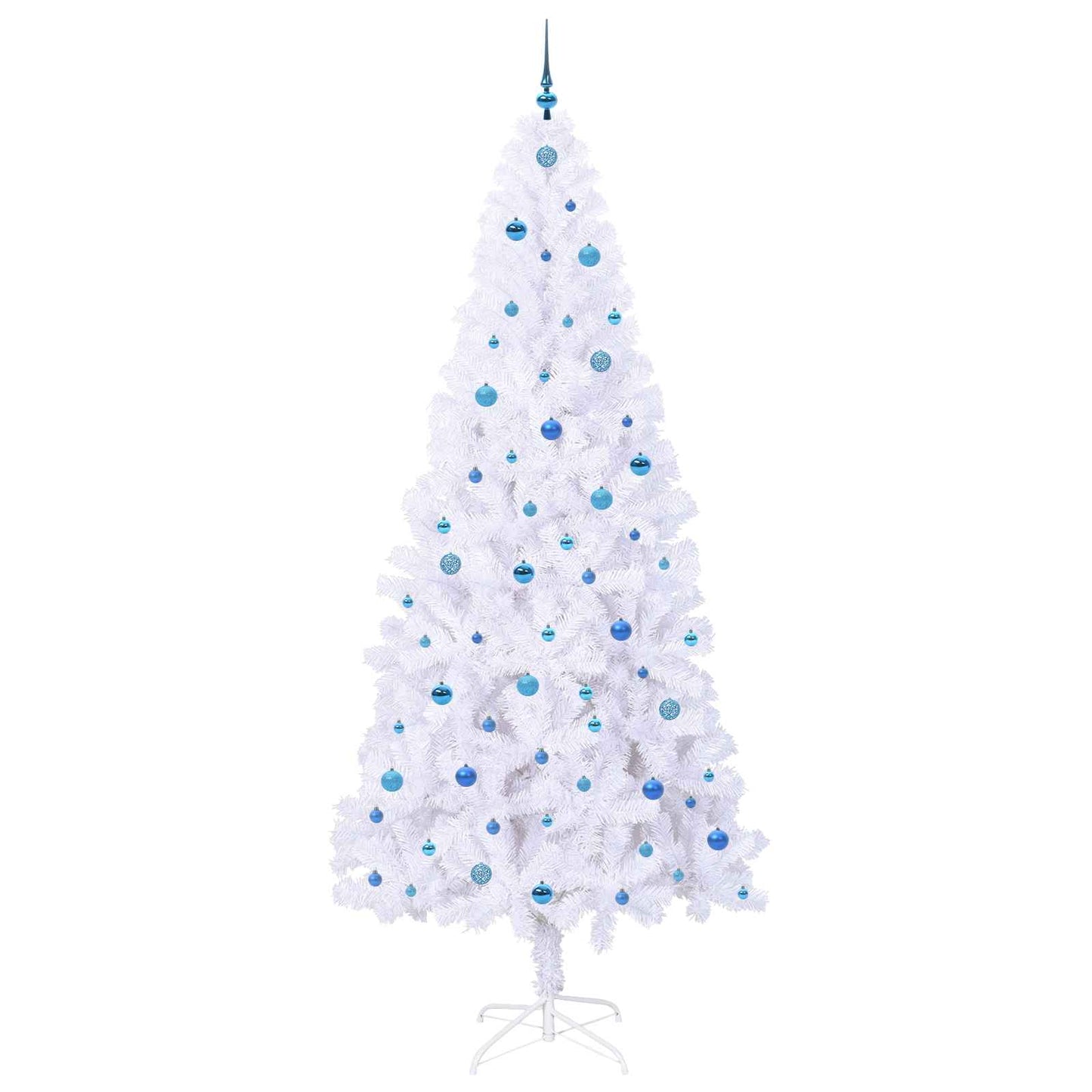 vidaXL Künstlicher Weihnachtsbaum Weiß 240 cm PVC und Stahl