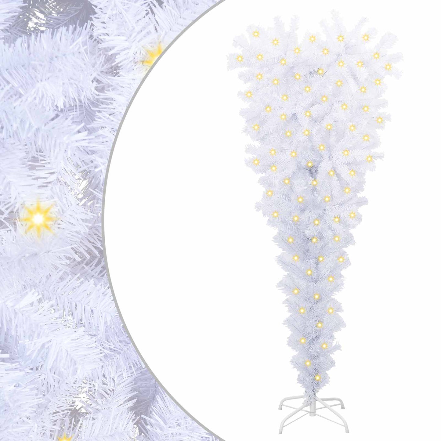 vidaXL Künstlicher Weihnachtsbaum Weiß 120 cm PVC und Stahl