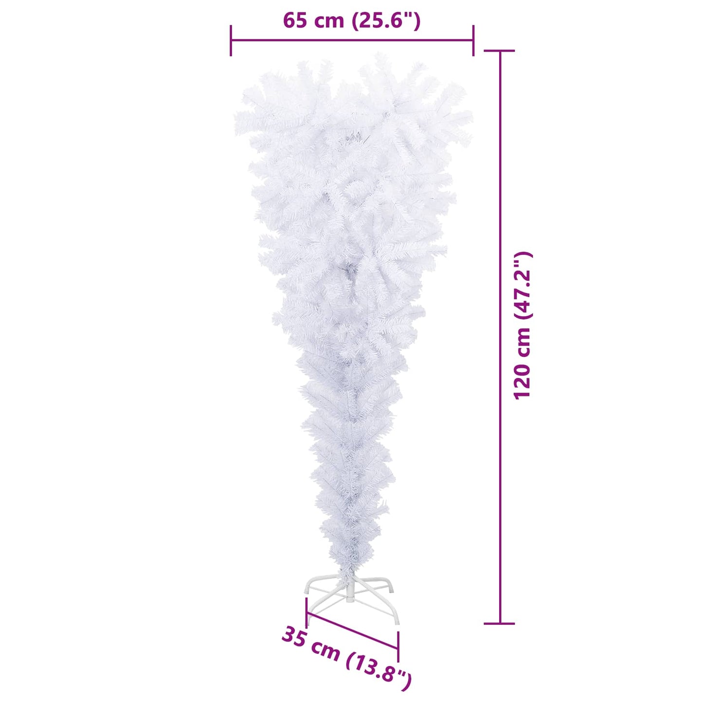 vidaXL Künstlicher Weihnachtsbaum Weiß 120 cm PVC und Stahl