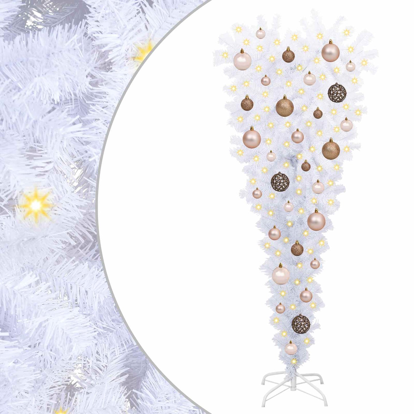 vidaXL Künstlicher Weihnachtsbaum Weiß 120 cm PVC und Stahl