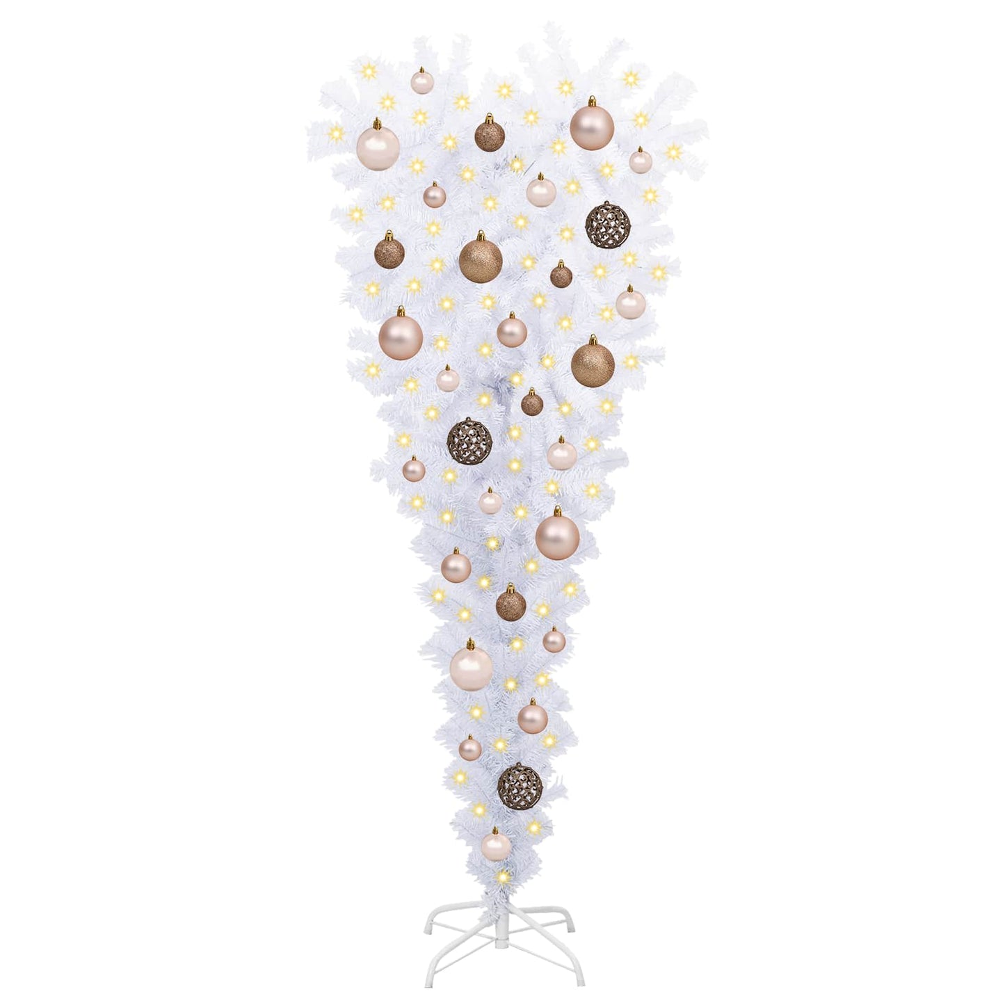 vidaXL Künstlicher Weihnachtsbaum Weiß 120 cm PVC und Stahl