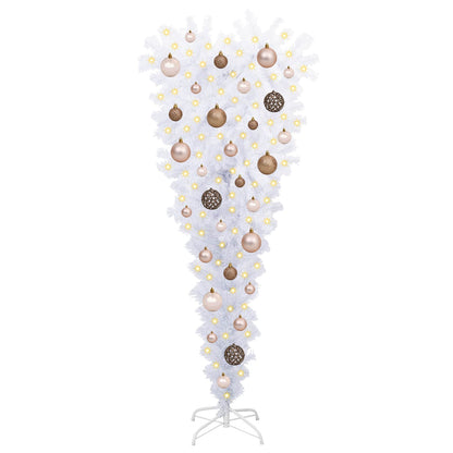 vidaXL Künstlicher Weihnachtsbaum Weiß 120 cm PVC und Stahl
