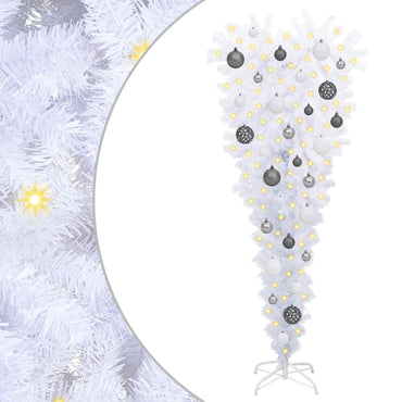 vidaXL Künstlicher Weihnachtsbaum Weiß 120 cm PVC und Stahl