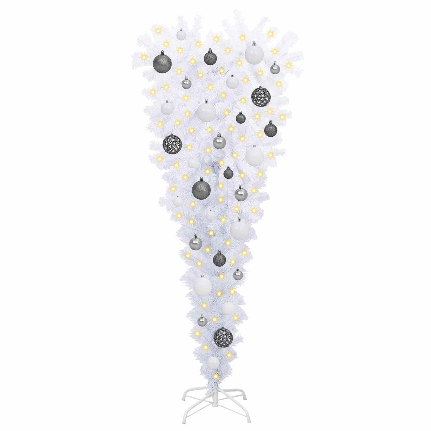 vidaXL Künstlicher Weihnachtsbaum Weiß 120 cm PVC und Stahl