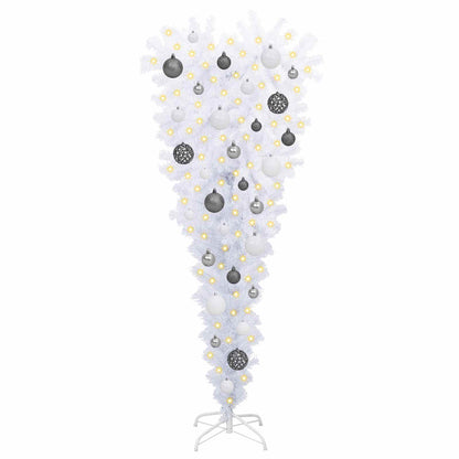vidaXL Künstlicher Weihnachtsbaum Weiß 120 cm PVC und Stahl