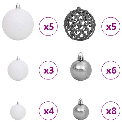 vidaXL Künstlicher Weihnachtsbaum Weiß 120 cm PVC und Stahl