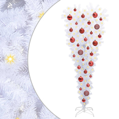 vidaXL Künstlicher Weihnachtsbaum Weiß 120 cm PVC und Stahl