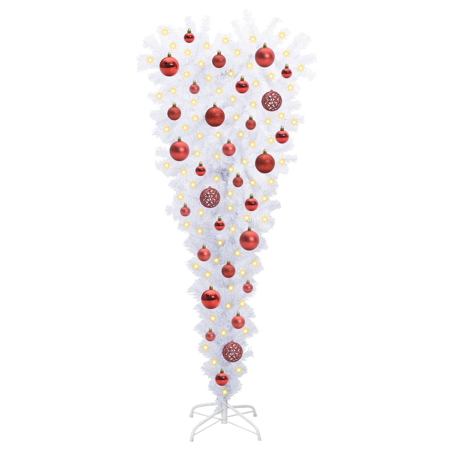 vidaXL Künstlicher Weihnachtsbaum Weiß 120 cm PVC und Stahl