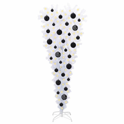 vidaXL Künstlicher Weihnachtsbaum Weiß 120 cm PVC und Stahl