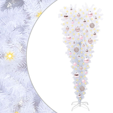 vidaXL Künstlicher Weihnachtsbaum Weiß 120 cm PVC und Stahl
