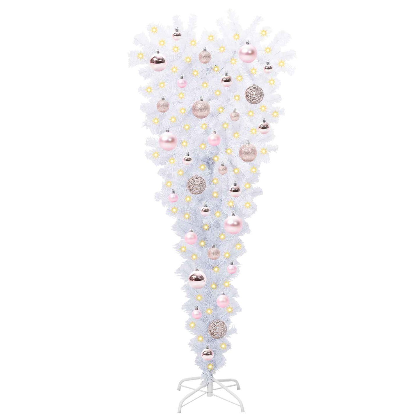 vidaXL Künstlicher Weihnachtsbaum Weiß 120 cm PVC und Stahl