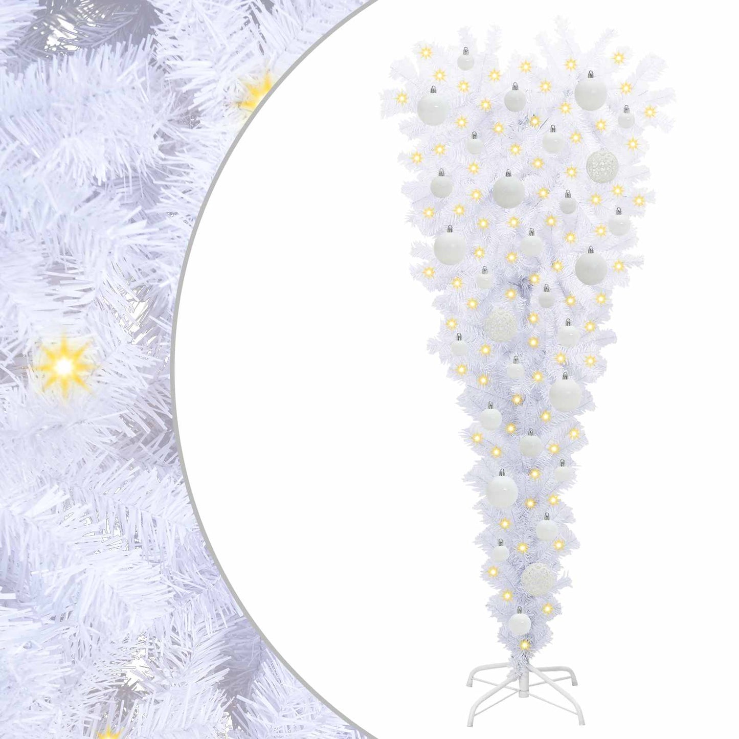 vidaXL Künstlicher Weihnachtsbaum Weiß 120 cm PVC und Stahl