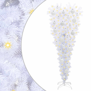 vidaXL Künstlicher Weihnachtsbaum Weiß 120 cm PVC und Stahl