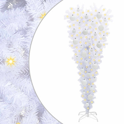 vidaXL Künstlicher Weihnachtsbaum Weiß 120 cm PVC und Stahl