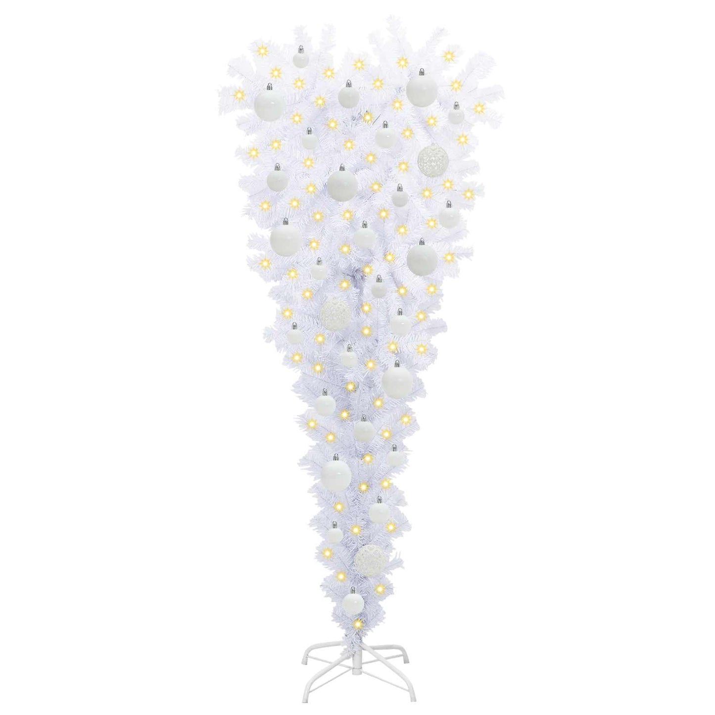 vidaXL Künstlicher Weihnachtsbaum Weiß 120 cm PVC und Stahl