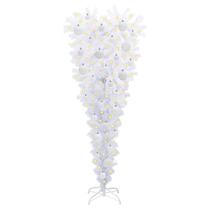 vidaXL Künstlicher Weihnachtsbaum Weiß 120 cm PVC und Stahl