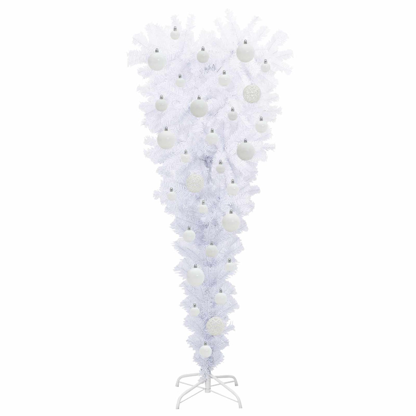 vidaXL Künstlicher Weihnachtsbaum Weiß 120 cm PVC und Stahl