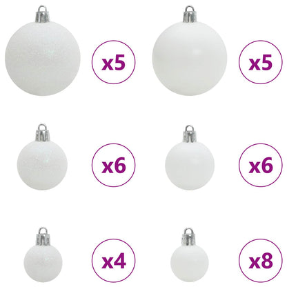 vidaXL Künstlicher Weihnachtsbaum Weiß 120 cm PVC und Stahl