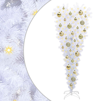 vidaXL Künstlicher Weihnachtsbaum Weiß 120 cm PVC und Stahl
