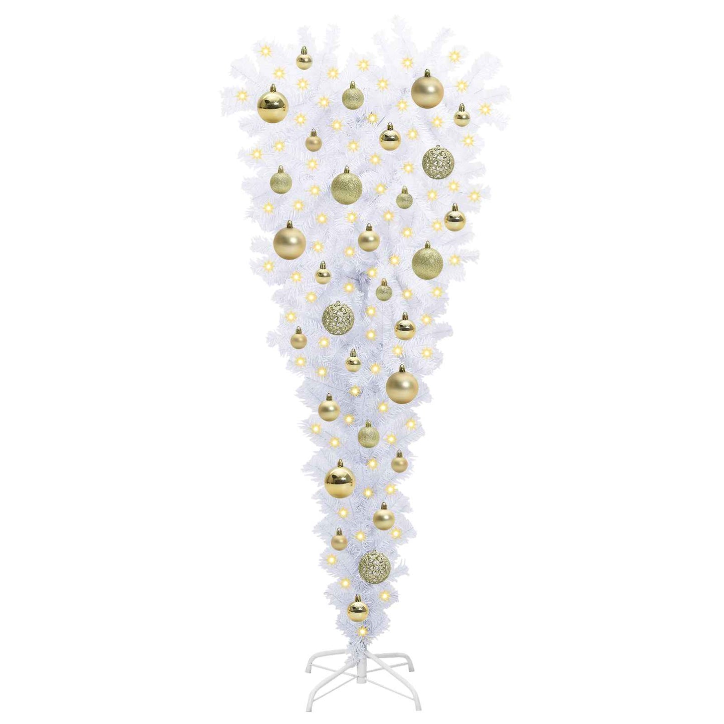 vidaXL Künstlicher Weihnachtsbaum Weiß 120 cm PVC und Stahl