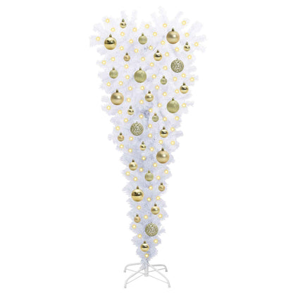 vidaXL Künstlicher Weihnachtsbaum Weiß 120 cm PVC und Stahl