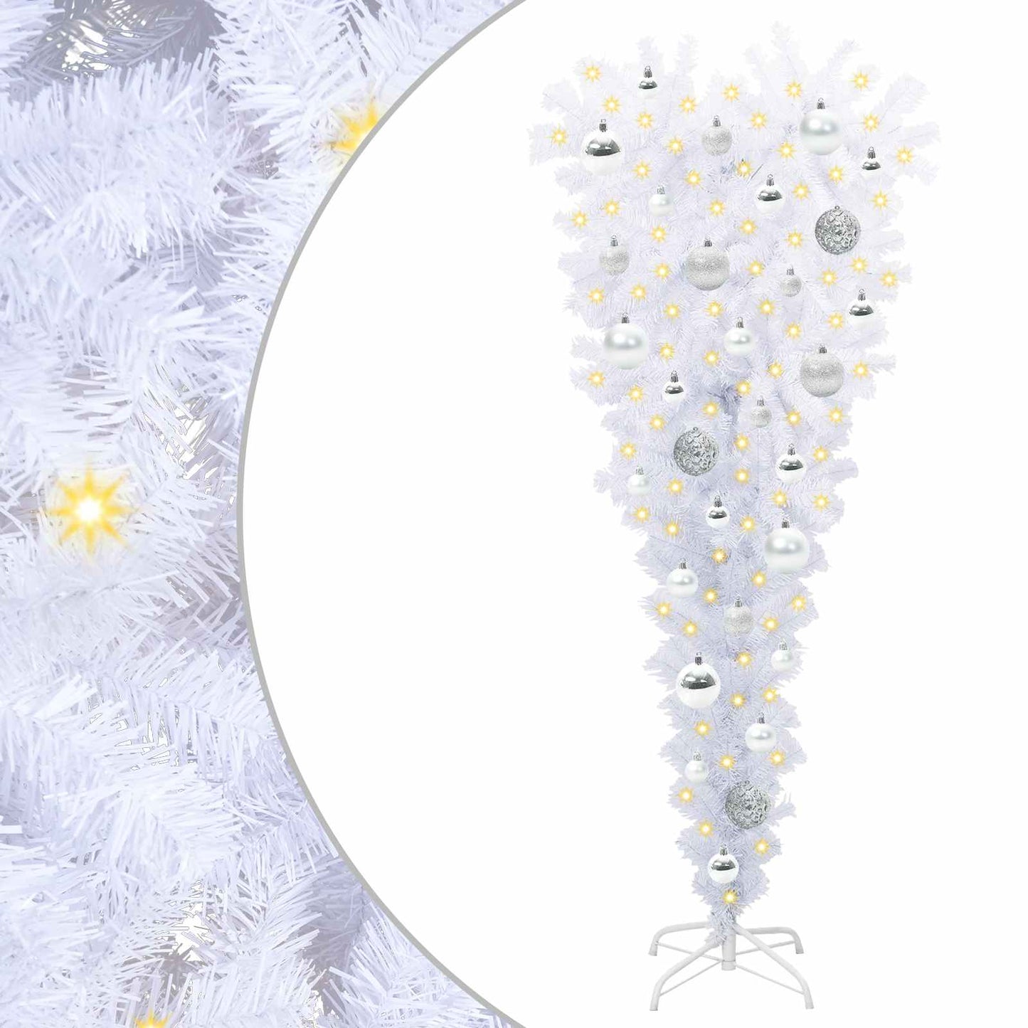 vidaXL Künstlicher Weihnachtsbaum Weiß 120 cm PVC und Stahl