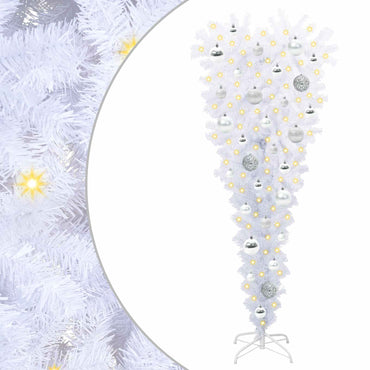 vidaXL Künstlicher Weihnachtsbaum Weiß 120 cm PVC und Stahl