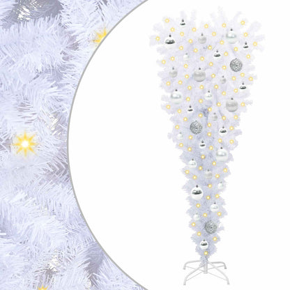 vidaXL Künstlicher Weihnachtsbaum Weiß 120 cm PVC und Stahl