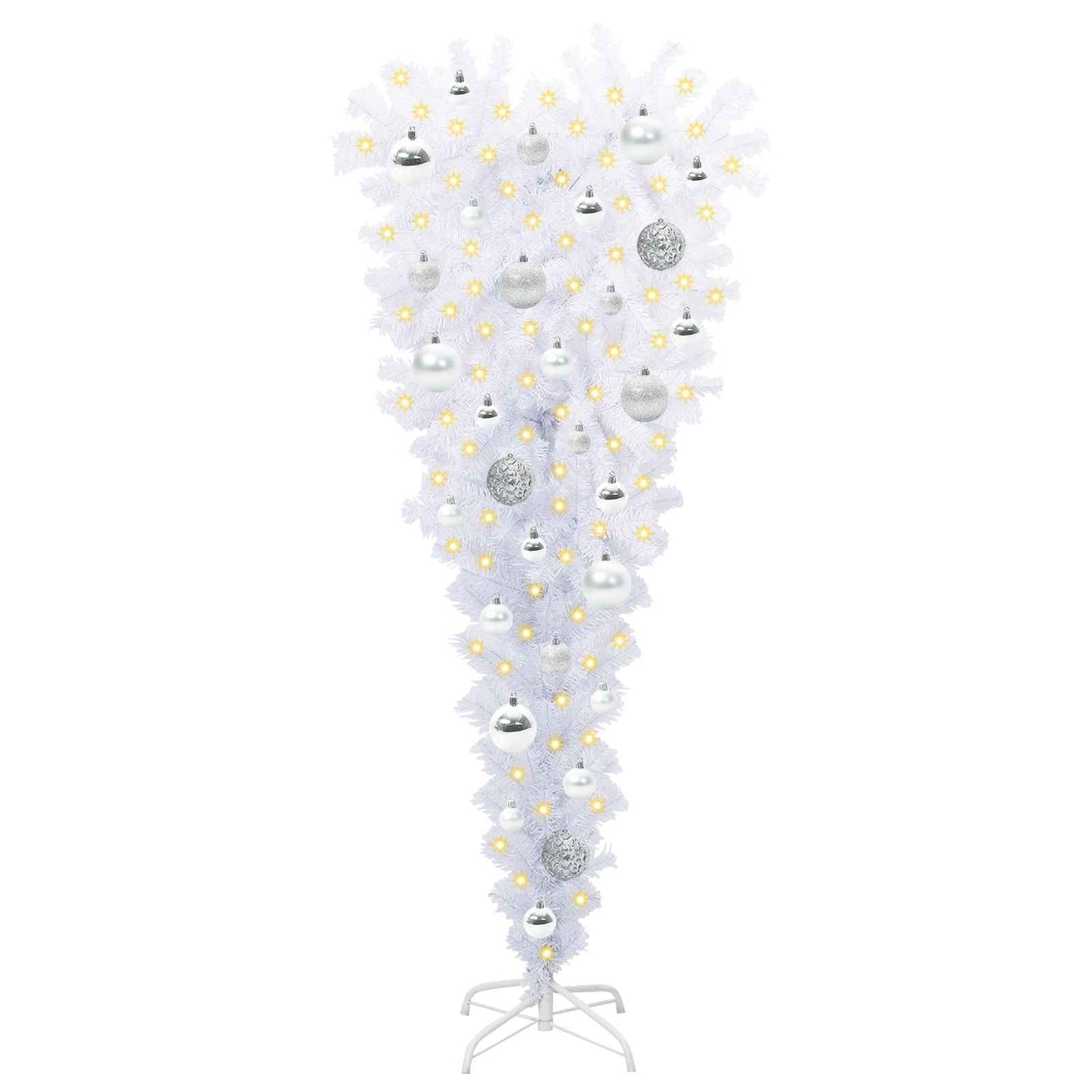vidaXL Künstlicher Weihnachtsbaum Weiß 120 cm PVC und Stahl