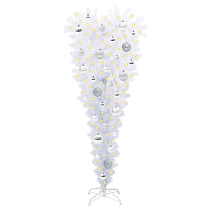 vidaXL Künstlicher Weihnachtsbaum Weiß 120 cm PVC und Stahl
