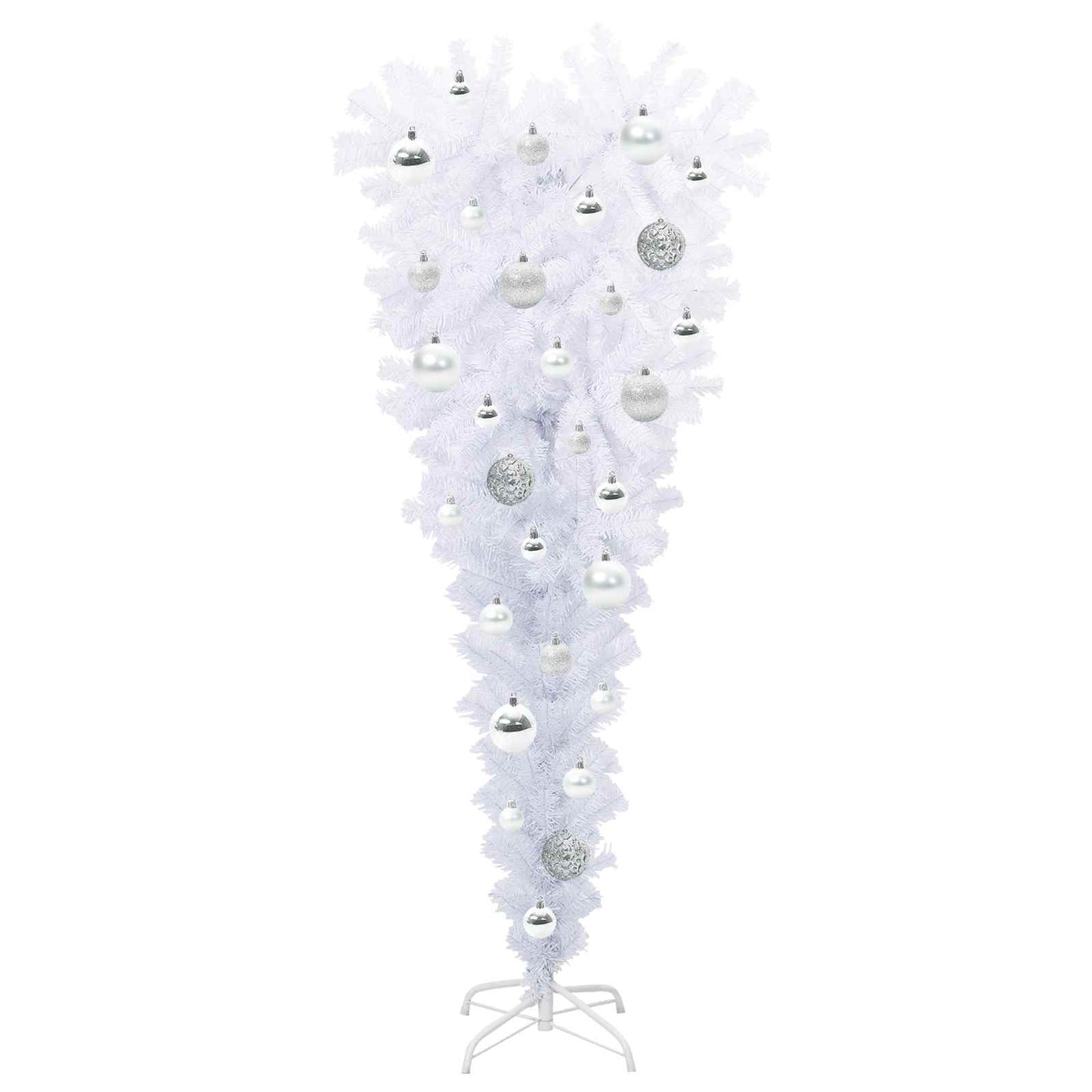 vidaXL Künstlicher Weihnachtsbaum Weiß 120 cm PVC und Stahl